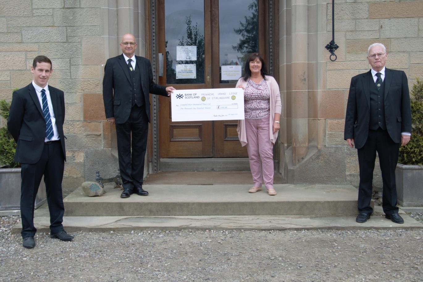 Generous donation from the Provincial Lodge of Stirlingshire - Last week we had a very generous donation from the Provincial Lodge of Stirlingshire.
